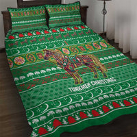 Turkmenistan Christmas Quilt Bed Set with Decorated Horse Crescent Moon Pattern and Traditional Carpet - Wonder Print Shop