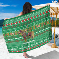 Turkmenistan Christmas Sarong with Decorated Horse Crescent Moon Pattern and Traditional Carpet - Wonder Print Shop