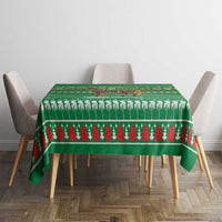 Turkmenistan Christmas Tablecloth with Decorated Horse Crescent Moon Pattern and Traditional Carpet - Wonder Print Shop