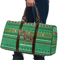 Turkmenistan Christmas Travel Bag with Decorated Horse Crescent Moon Pattern and Traditional Carpet - Wonder Print Shop