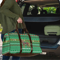 Turkmenistan Christmas Travel Bag with Decorated Horse Crescent Moon Pattern and Traditional Carpet - Wonder Print Shop