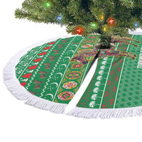 Turkmenistan Christmas Tree Skirt with Decorated Horse Crescent Moon Pattern and Traditional Carpet - Wonder Print Shop