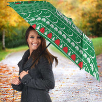 Turkmenistan Christmas Umbrella with Decorated Horse Crescent Moon Pattern and Traditional Carpet - Wonder Print Shop