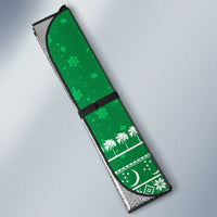 Turkmenistan Christmas Auto Sun Shade with Traditional Santa Snowflake Crescent Moon and National Emblem - Wonder Print Shop