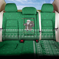 Turkmenistan Christmas Back Car Seat Cover with Traditional Santa Snowflake Crescent Moon and National Emblem - Wonder Print Shop
