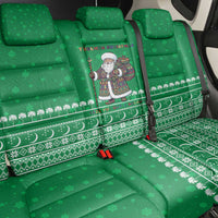 Turkmenistan Christmas Back Car Seat Cover with Traditional Santa Snowflake Crescent Moon and National Emblem - Wonder Print Shop
