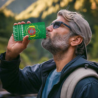Turkmenistan Christmas 4 in 1 Can Cooler Tumbler with Traditional Santa Snowflake Crescent Moon and National Emblem - Wonder Print Shop