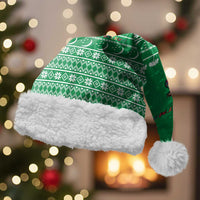 Turkmenistan Christmas Santa Hat with Traditional Santa Snowflake Crescent Moon and National Emblem - Wonder Print Shop