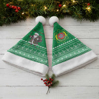 Turkmenistan Christmas Santa Hat with Traditional Santa Snowflake Crescent Moon and National Emblem - Wonder Print Shop