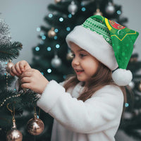 Turkmenistan Christmas Santa Hat with Traditional Santa Snowflake Crescent Moon and National Emblem - Wonder Print Shop