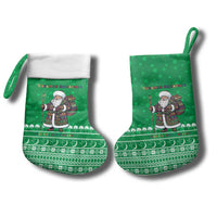 Turkmenistan Christmas Stocking with Traditional Santa Snowflake Crescent Moon and National Emblem - Wonder Print Shop