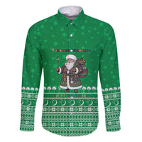 Turkmenistan Christmas Family Matching Off The Shoulder Long Sleeve Dress and Hawaiian Shirt with Traditional Santa Snowflake Crescent Moon and National Emblem - Wonder Print Shop