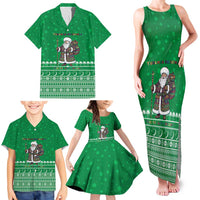Turkmenistan Christmas Family Matching Tank Maxi Dress and Hawaiian Shirt with Traditional Santa Snowflake Crescent Moon and National Emblem - Wonder Print Shop