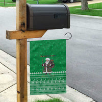 Turkmenistan Christmas Garden Flag with Traditional Santa Snowflake Crescent Moon and National Emblem - Wonder Print Shop