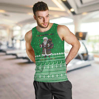 Turkmenistan Christmas Men Tank Top with Traditional Santa Snowflake Crescent Moon and National Emblem - Wonder Print Shop
