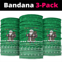 Turkmenistan Christmas Neck Gaiter with Traditional Santa Snowflake Crescent Moon and National Emblem - Wonder Print Shop