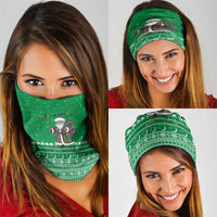 Turkmenistan Christmas Neck Gaiter with Traditional Santa Snowflake Crescent Moon and National Emblem - Wonder Print Shop