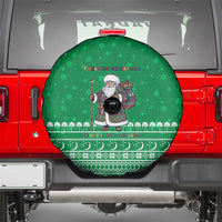 Turkmenistan Christmas Spare Tire Cover with Traditional Santa Snowflake Crescent Moon and National Emblem - Wonder Print Shop
