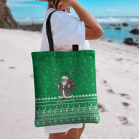 Turkmenistan Christmas Tote Bag with Traditional Santa Snowflake Crescent Moon and National Emblem - Wonder Print Shop