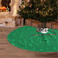 Turkmenistan Christmas Tree Skirt with Traditional Santa Snowflake Crescent Moon and National Emblem - Wonder Print Shop