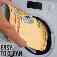 South Sudan Christmas Bathroom Set with Beige Tribal Pattern, National Emblem, and Green Star Motif - Wonder Print Shop