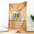 South Sudan Christmas Blanket with Beige Tribal Pattern, National Emblem, and Green Star Motif - Wonder Print Shop