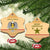 South Sudan Christmas Ceramic Ornament with Beige Tribal Pattern, National Emblem, and Green Star Motif - Wonder Print Shop