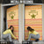 South Sudan Christmas Door Cover with Beige Tribal Pattern, National Emblem, and Green Star Motif - Wonder Print Shop