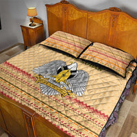 South Sudan Christmas Quilt Bed Set with Beige Tribal Pattern, National Emblem, and Green Star Motif - Wonder Print Shop