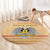 South Sudan Christmas Round Carpet with Beige Tribal Pattern, National Emblem, and Green Star Motif - Wonder Print Shop