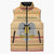 South Sudan Christmas Sleeveless Puffer Jacket with Beige Tribal Pattern, National Emblem, and Green Star Motif - Wonder Print Shop