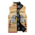 South Sudan Christmas Sleeveless Puffer Jacket with Beige Tribal Pattern, National Emblem, and Green Star Motif - Wonder Print Shop