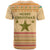 South Sudan Christmas T Shirt with Beige Tribal Pattern, National Emblem, and Green Star Motif - Wonder Print Shop