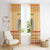 South Sudan Christmas Window Curtain with Beige Tribal Pattern, National Emblem, and Green Star Motif - Wonder Print Shop