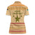 South Sudan Christmas Women Polo Shirt with Beige Tribal Pattern, National Emblem, and Green Star Motif - Wonder Print Shop