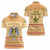 South Sudan Christmas Women Polo Shirt with Beige Tribal Pattern, National Emblem, and Green Star Motif - Wonder Print Shop