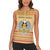 South Sudan Christmas Women Sleeveless Polo Shirt with Beige Tribal Pattern, National Emblem, and Green Star Motif - Wonder Print Shop