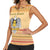 South Sudan Christmas Women Sleeveless Polo Shirt with Beige Tribal Pattern, National Emblem, and Green Star Motif - Wonder Print Shop