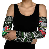 South Sudan Christmas Arm Sleeves with National Map, Flag Colors, and Sleeping Rhino Motif - Wonder Print Shop