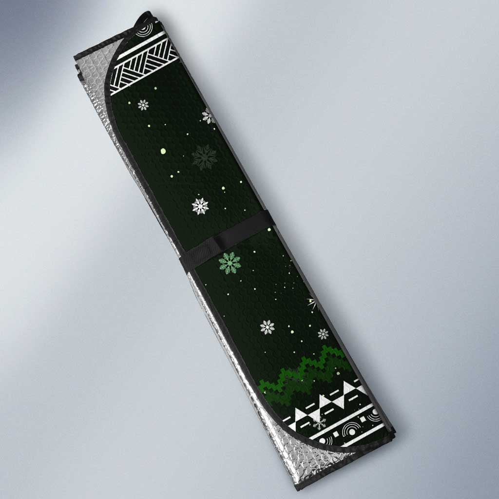 South Sudan Christmas Auto Sun Shade with National Map, Flag Colors, and Sleeping Rhino Motif - Wonder Print Shop