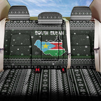 South Sudan Christmas Back Car Seat Cover with National Map, Flag Colors, and Sleeping Rhino Motif - Wonder Print Shop