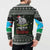 South Sudan Christmas Button Sweatshirt with National Map, Flag Colors, and Sleeping Rhino Motif - Wonder Print Shop