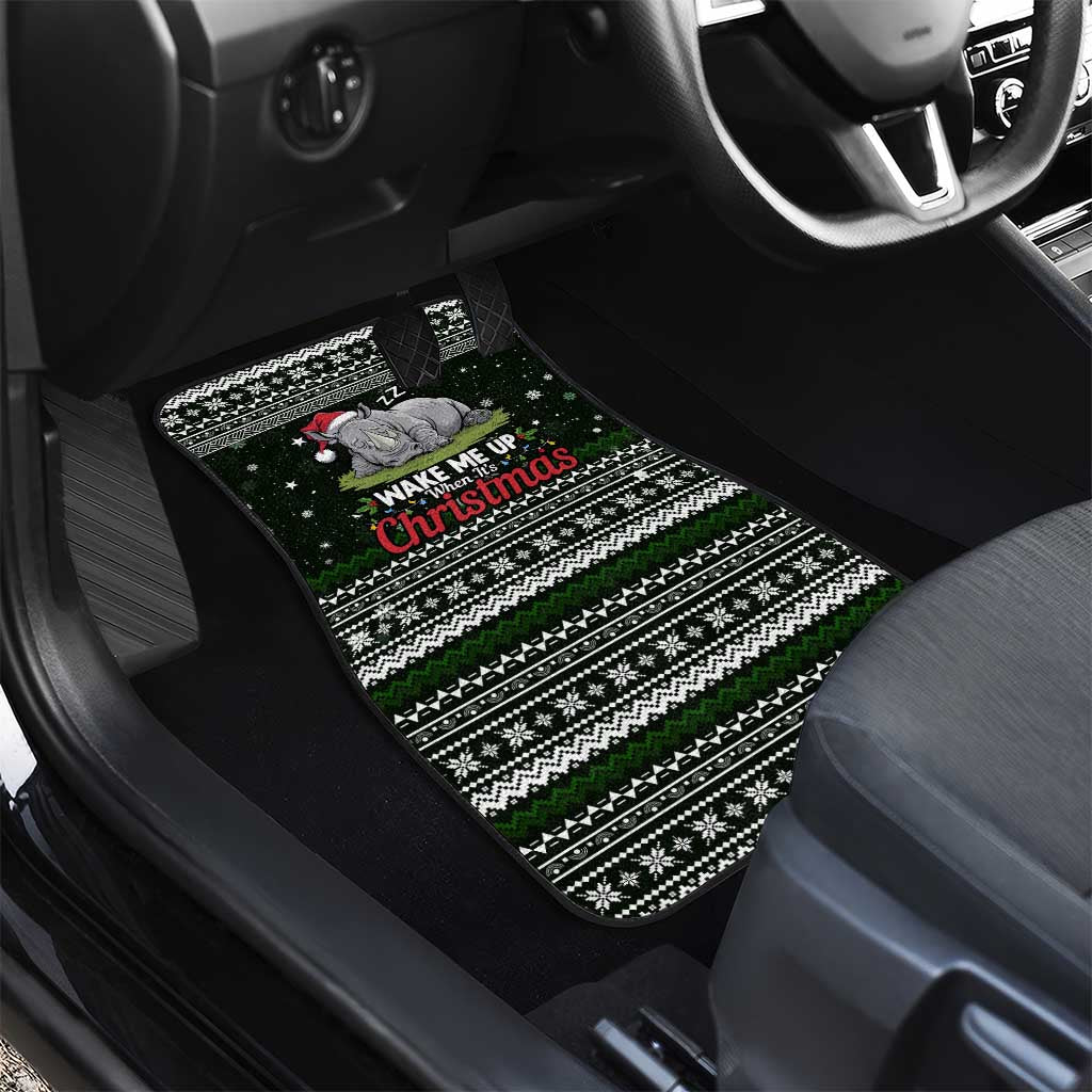 South Sudan Christmas Car Mats with National Map, Flag Colors, and Sleeping Rhino Motif - Wonder Print Shop