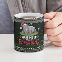 South Sudan Christmas Ceramic Mug with National Map, Flag Colors, and Sleeping Rhino Motif - Wonder Print Shop