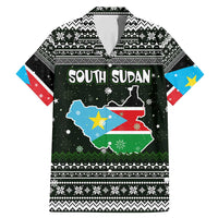 South Sudan Christmas Family Matching Mermaid Dress and Hawaiian Shirt with National Map, Flag Colors, and Sleeping Rhino Motif - Wonder Print Shop