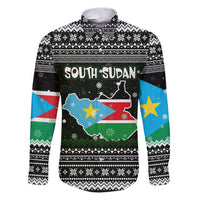 South Sudan Christmas Family Matching Puletasi and Hawaiian Shirt with National Map, Flag Colors, and Sleeping Rhino Motif - Wonder Print Shop