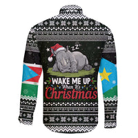 South Sudan Christmas Family Matching Puletasi and Hawaiian Shirt with National Map, Flag Colors, and Sleeping Rhino Motif - Wonder Print Shop