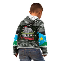 South Sudan Christmas Kid Hoodie with National Map, Flag Colors, and Sleeping Rhino Motif - Wonder Print Shop