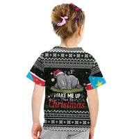 South Sudan Christmas Kid T Shirt with National Map, Flag Colors, and Sleeping Rhino Motif - Wonder Print Shop