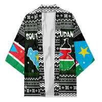 South Sudan Christmas Kimono with National Map, Flag Colors, and Sleeping Rhino Motif - Wonder Print Shop